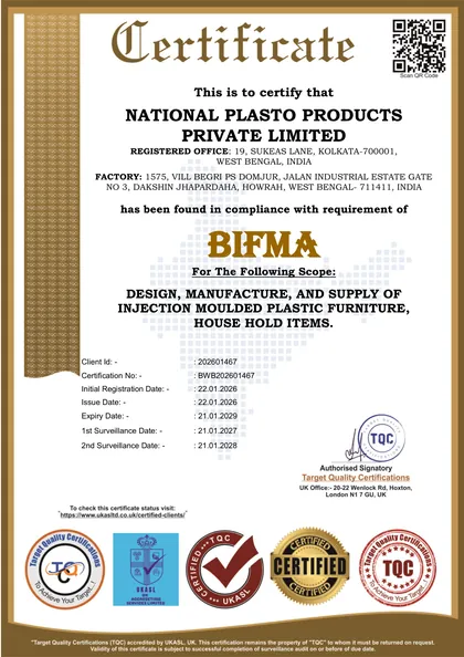 BIFMA certificate, Howrah plant
