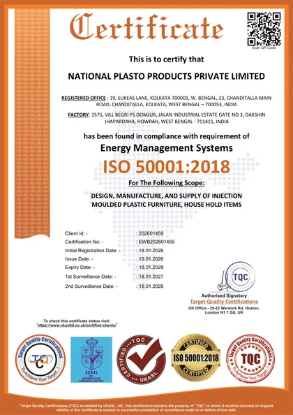 ISO 50001:2018 certificate, Howrah plant